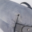 GUCCI Bamboo Shoulder Bag Leather Blue Silver 232959 Auth 199519-9