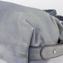 GUCCI Bamboo Shoulder Bag Leather Blue Silver 232959 Auth 199519-15
