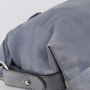 GUCCI Bamboo Shoulder Bag Leather Blue Silver 232959 Auth 199519-16