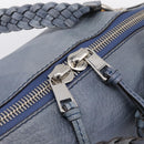 GUCCI Bamboo Shoulder Bag Leather Blue Silver 232959 Auth 199519-10