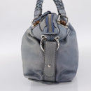 GUCCI Bamboo Shoulder Bag Leather Blue Silver 232959 Auth 199519-3