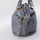 GUCCI Bamboo Shoulder Bag Leather Blue Silver 232959 Auth 199519-4