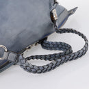 GUCCI Bamboo Shoulder Bag Leather Blue Silver 232959 Auth 199519-7