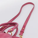Miu Miu Hand Bag Leather 2way Pink Gold Tone Auth 199521V-15