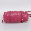Miu Miu Hand Bag Leather 2way Pink Gold Tone Auth 199521V-5