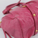 Miu Miu Hand Bag Leather 2way Pink Gold Tone Auth 199521V-18