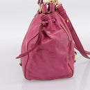 Miu Miu Hand Bag Leather 2way Pink Gold Tone Auth 199521V-3