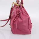Miu Miu Hand Bag Leather 2way Pink Gold Tone Auth 199521V-4