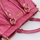 Miu Miu Hand Bag Leather 2way Pink Gold Tone Auth 199521V-6