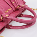 Miu Miu Hand Bag Leather 2way Pink Gold Tone Auth 199521V-7