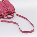 Miu Miu Hand Bag Leather 2way Pink Gold Tone Auth 199521V-8