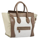 CELINE Luggage Mini Shopper Hand Bag Leather Brown Gold Tone Auth 199523A-1