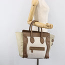 CELINE Luggage Mini Shopper Hand Bag Leather Brown Gold Tone Auth 199523A-27