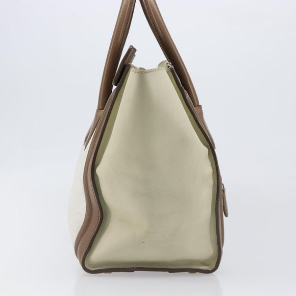 CELINE Luggage Mini Shopper Hand Bag Leather Brown Gold Tone Auth 199523A