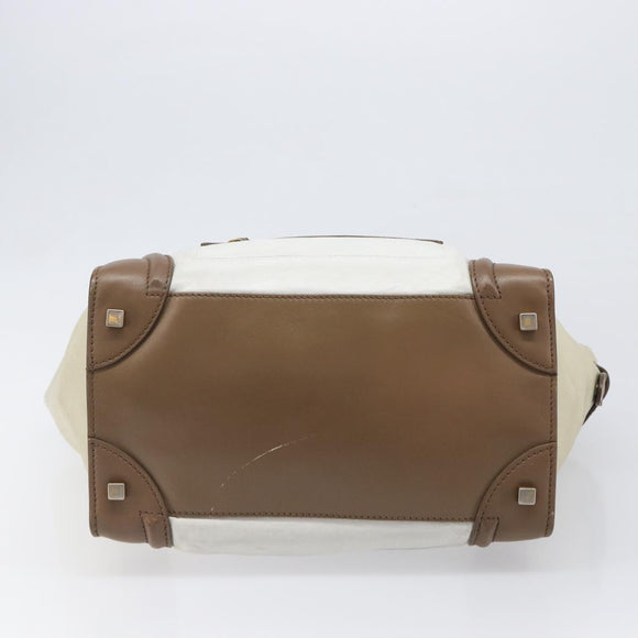 CELINE Luggage Mini Shopper Hand Bag Leather Brown Gold Tone Auth 199523A