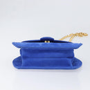 TIFFANY&Co. Chain Shoulder Bag Suede Blue Gold Tone Auth 199524V-10