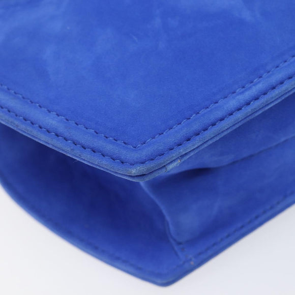TIFFANY&Co. Chain Shoulder Bag Suede Blue Gold Tone Auth 199524V