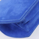 TIFFANY&Co. Chain Shoulder Bag Suede Blue Gold Tone Auth 199524V-14