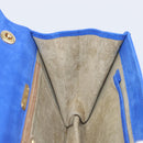 TIFFANY&Co. Chain Shoulder Bag Suede Blue Gold Tone Auth 199524V-19