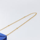 TIFFANY&Co. Chain Shoulder Bag Suede Blue Gold Tone Auth 199524V-8