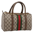 GUCCI GG Supreme Web Sherry Line Hand Bag PVC Beige Gold 001 22 3841 Auth 199525-1