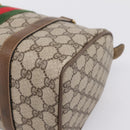 GUCCI GG Supreme Web Sherry Line Hand Bag PVC Beige Gold 001 22 3841 Auth 199525-15