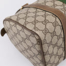 GUCCI GG Supreme Web Sherry Line Hand Bag PVC Beige Gold 001 22 3841 Auth 199525-16