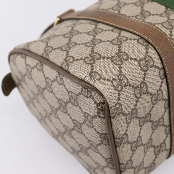 GUCCI GG Supreme Web Sherry Line Hand Bag PVC Beige Gold 001 22 3841 Auth 199525