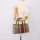 GUCCI GG Supreme Web Sherry Line Hand Bag PVC Beige Gold 001 22 3841 Auth 199525-22