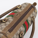 GUCCI GG Supreme Web Sherry Line Hand Bag PVC Beige Gold 001 22 3841 Auth 199525-6