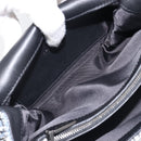 VERSACE Palazzo Sultan Chain Shoulder Bag Leather Black Blue Auth 199526V-12