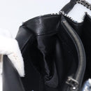 VERSACE Palazzo Sultan Chain Shoulder Bag Leather Black Blue Auth 199526V-20