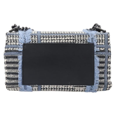 VERSACE Palazzo Sultan Chain Shoulder Bag Leather Black Blue Auth 199526V - 0