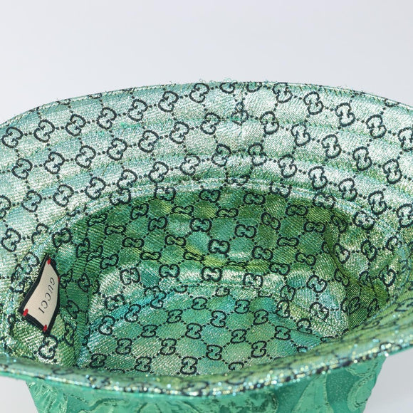 GUCCI GG Bucket Hat Reversible Cotton Green Blue Auth 199532V