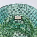 GUCCI GG Bucket Hat Reversible Cotton Green Blue Auth 199532V-11
