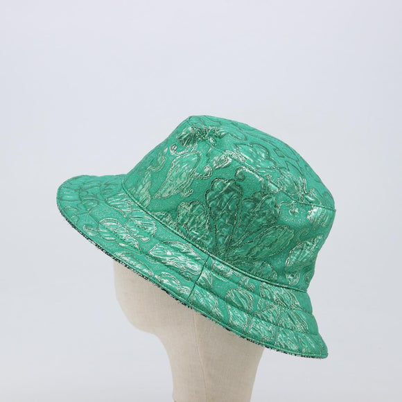 GUCCI GG Bucket Hat Reversible Cotton Green Blue Auth 199532V