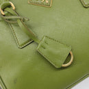 PRADA Galleria Hand Bag Saffiano 2way Green Gold Tone Auth 199533A-18
