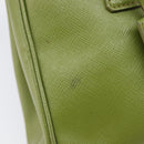 PRADA Galleria Hand Bag Saffiano 2way Green Gold Tone Auth 199533A-19