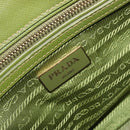 PRADA Galleria Hand Bag Saffiano 2way Green Gold Tone Auth 199533A-20