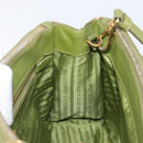 PRADA Galleria Hand Bag Saffiano 2way Green Gold Tone Auth 199533A-22