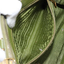 PRADA Galleria Hand Bag Saffiano 2way Green Gold Tone Auth 199533A-25