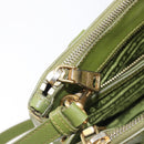 PRADA Galleria Hand Bag Saffiano 2way Green Gold Tone Auth 199533A-26