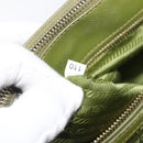 PRADA Galleria Hand Bag Saffiano 2way Green Gold Tone Auth 199533A-28