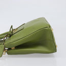 PRADA Galleria Hand Bag Saffiano 2way Green Gold Tone Auth 199533A-6