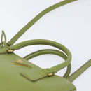 PRADA Galleria Hand Bag Saffiano 2way Green Gold Tone Auth 199533A-9