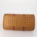 MCM Vicetos Boston Bag PVC Leather 2way Brown Gold Tone Auth 199534-5