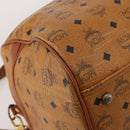 MCM Vicetos Boston Bag PVC Leather 2way Brown Gold Tone Auth 199534-18