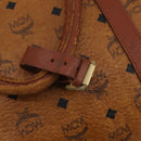 MCM Vicetos Boston Bag PVC Leather 2way Brown Gold Tone Auth 199534-10
