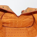 MCM Vicetos Boston Bag PVC Leather 2way Brown Gold Tone Auth 199534-21