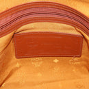 MCM Vicetos Boston Bag PVC Leather 2way Brown Gold Tone Auth 199534-23